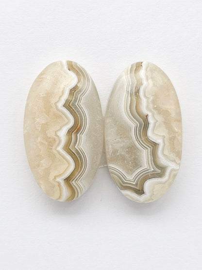 Mexican Crazy Lace Agate Pair Cabochons