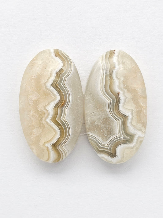 Mexican Crazy Lace Agate Pair Cabochons