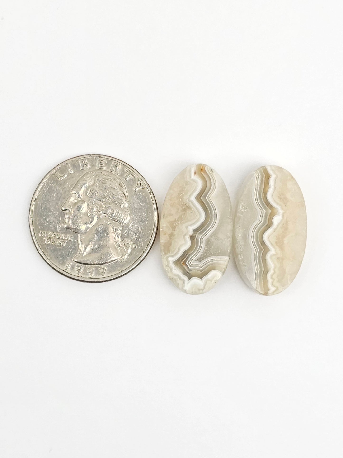 Mexican Crazy Lace Agate Pair Cabochons
