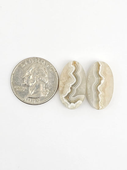 Mexican Crazy Lace Agate Pair Cabochons