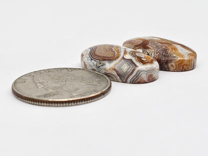 Mexican Crazy Lace Agate Pair Cabochons