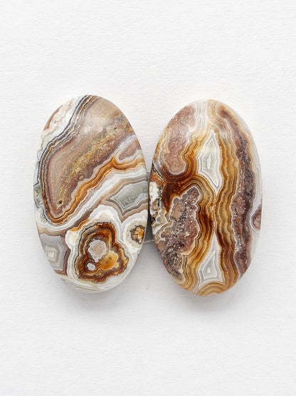 Mexican Crazy Lace Agate Pair Cabochons