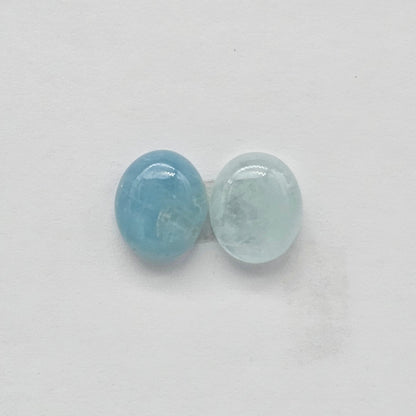 Aquamarine Silica Cabochon pair