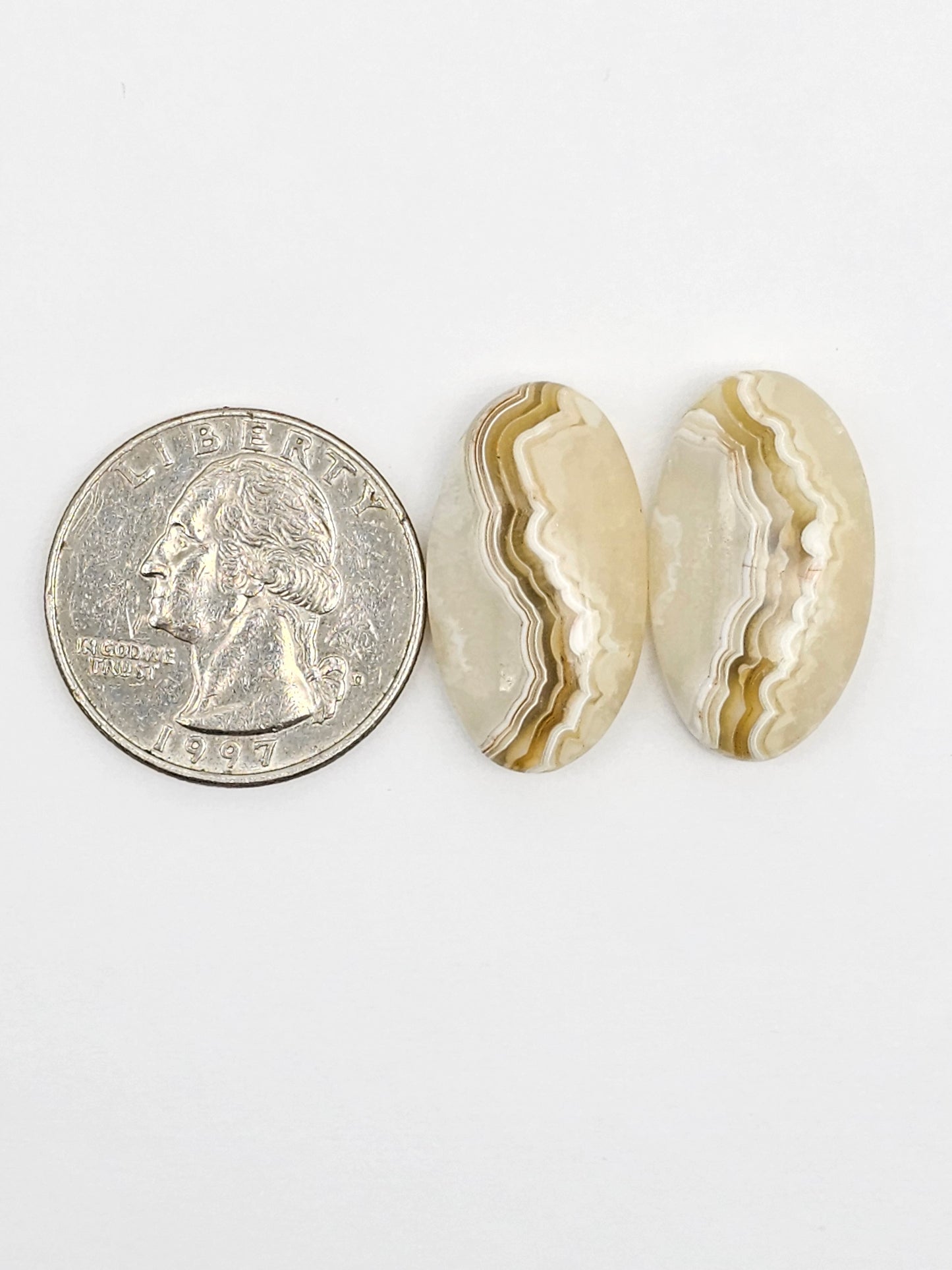 Mexican Crazy Lace Agate Pair Cabochons