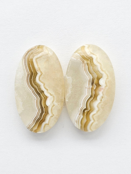 Mexican Crazy Lace Agate Pair Cabochons