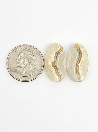 Mexican Crazy Lace Agate Pair Cabochons
