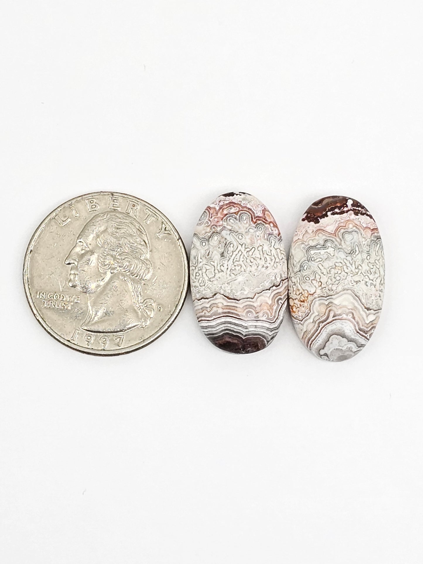 Mexican Crazy Lace Agate Pair Cabochons