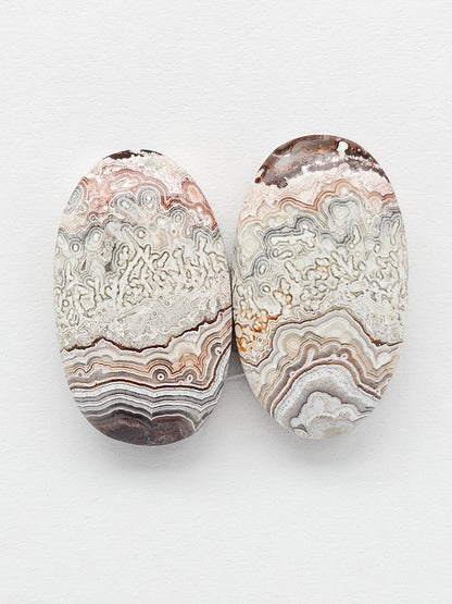 Mexican Crazy Lace Agate Pair Cabochons