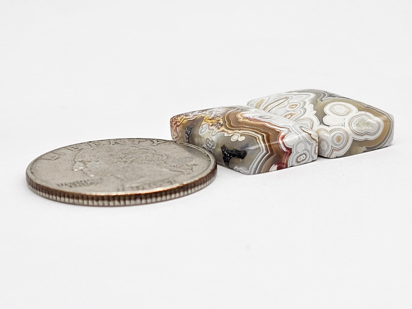 Mexican Crazy Lace Agate Pair Cabochons