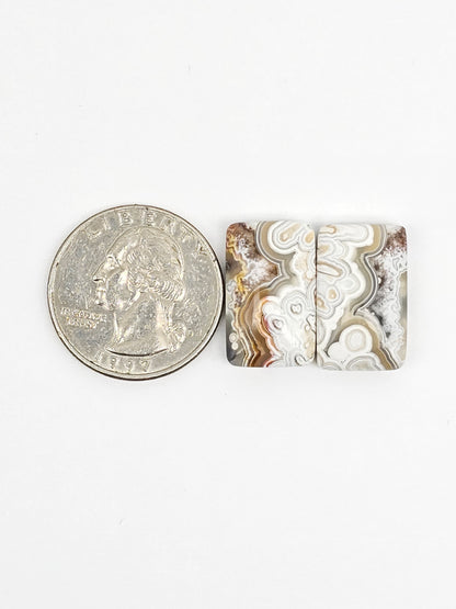 Mexican Crazy Lace Agate Pair Cabochons