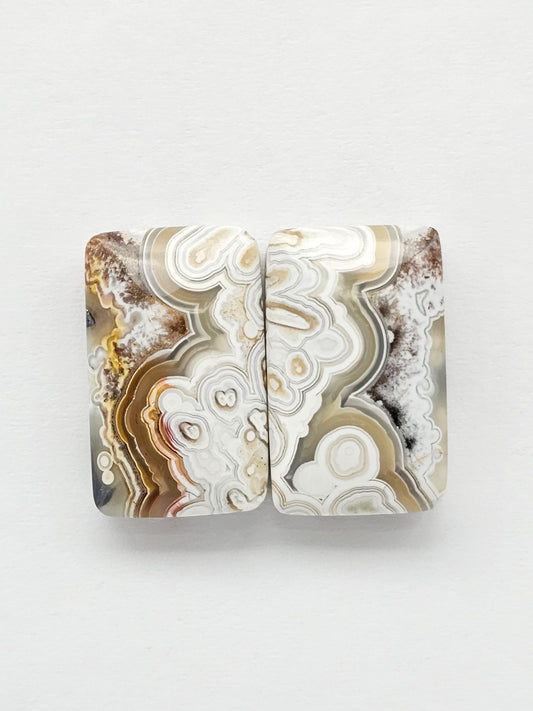 Mexican Crazy Lace Agate Pair Cabochons