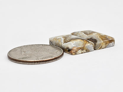 Mexican Crazy Lace Agate Pair Cabochons