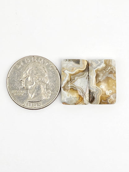Mexican Crazy Lace Agate Pair Cabochons