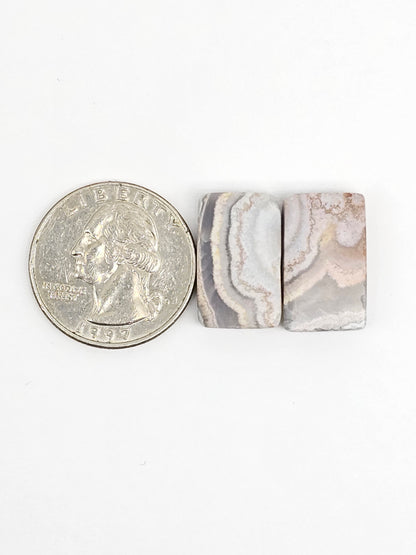 Mexican Crazy Lace Agate Pair Cabochons
