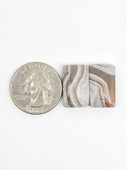 Mexican Crazy Lace Agate Pair Cabochons