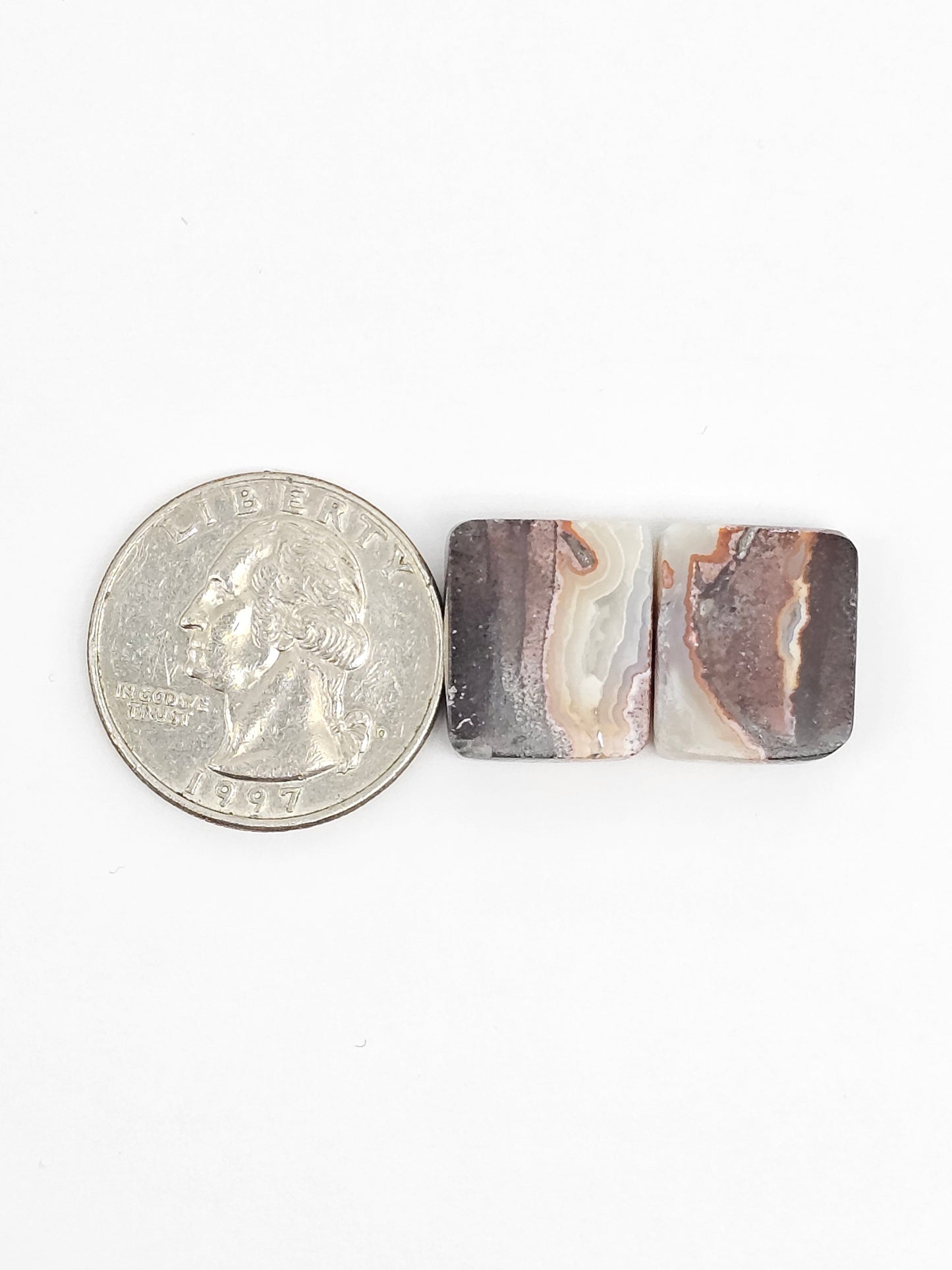 Mexican Crazy Lace Agate Pair Cabochons