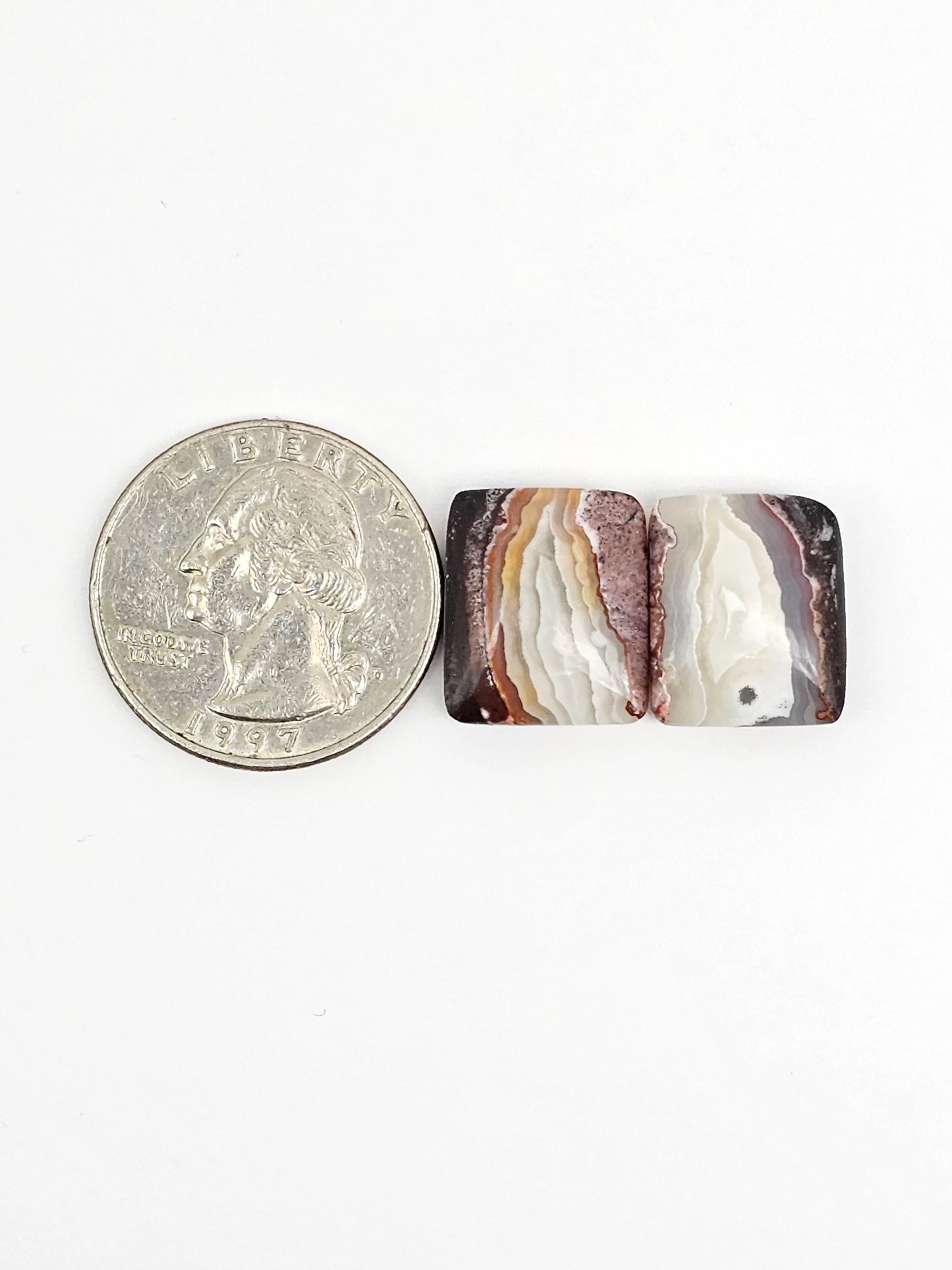 Mexican Crazy Lace Agate Pair Cabochons