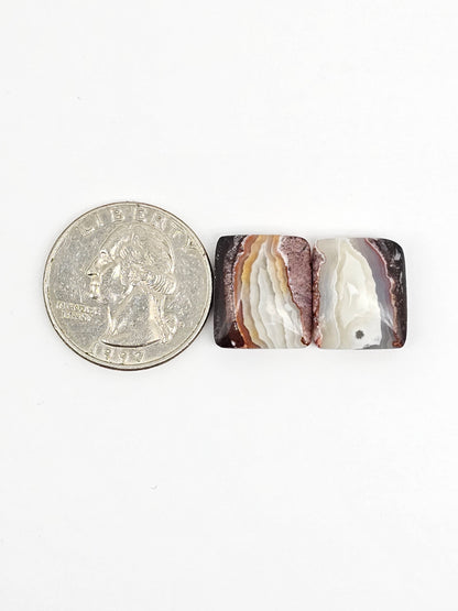 Mexican Crazy Lace Agate Pair Cabochons