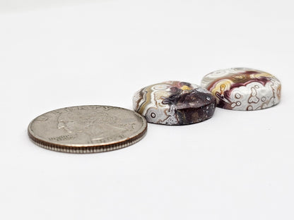 Mexican Crazy Lace Agate Pair Cabochons