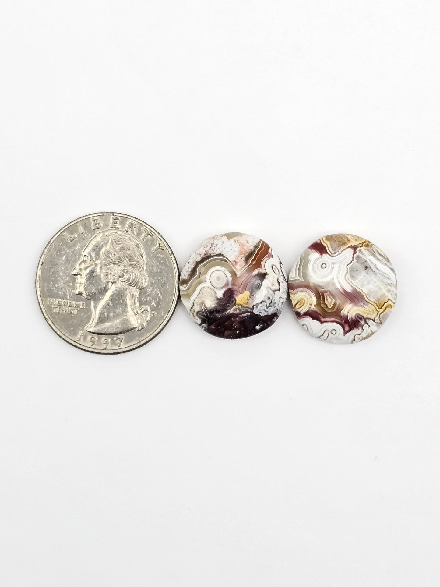 Mexican Crazy Lace Agate Pair Cabochons