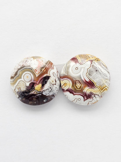 Mexican Crazy Lace Agate Pair Cabochons