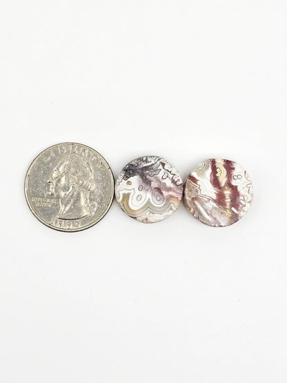 Mexican Crazy Lace Agate Pair Cabochons