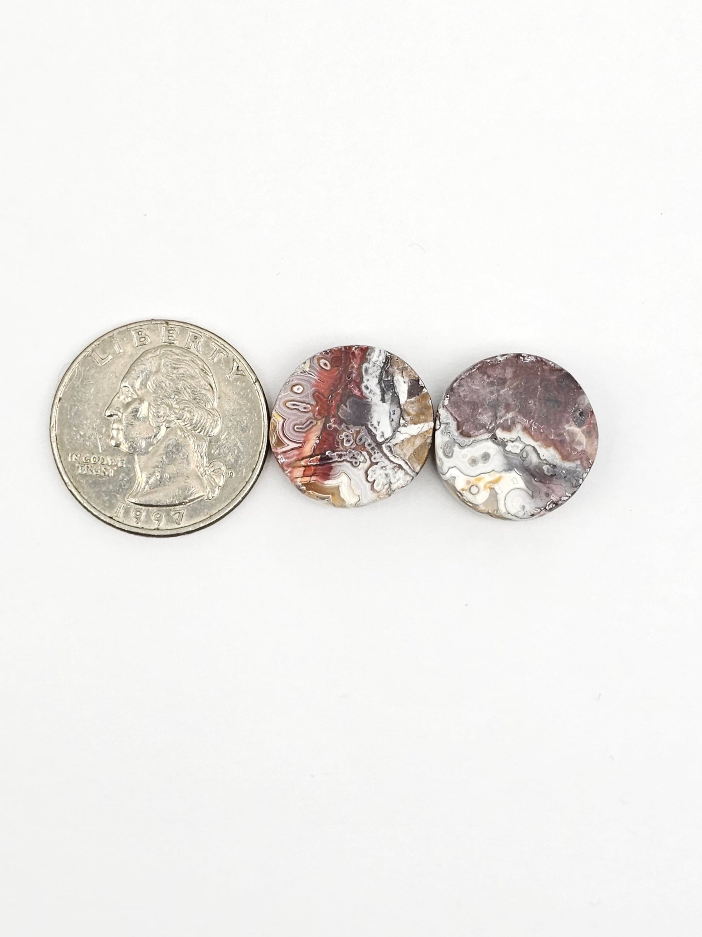Mexican Crazy Lace Agate Pair Cabochons