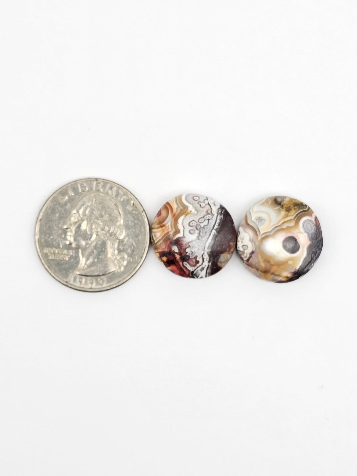 Mexican Crazy Lace Agate Pair Cabochons