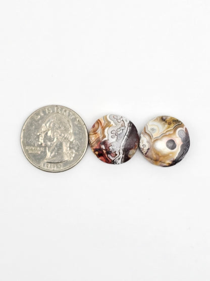 Mexican Crazy Lace Agate Pair Cabochons