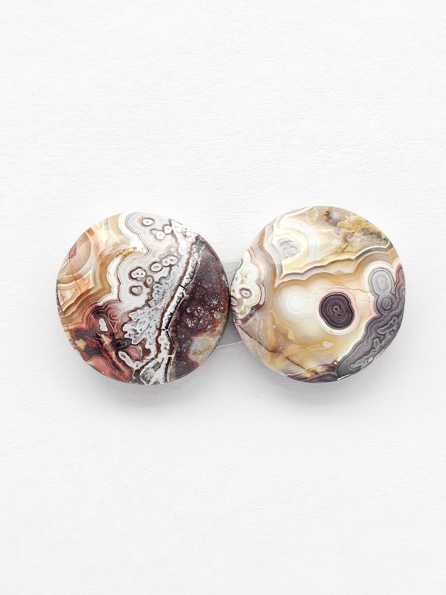 Mexican Crazy Lace Agate Pair Cabochons