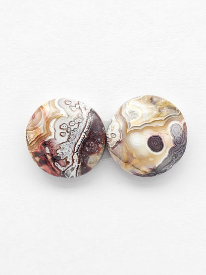 Mexican Crazy Lace Agate Pair Cabochons