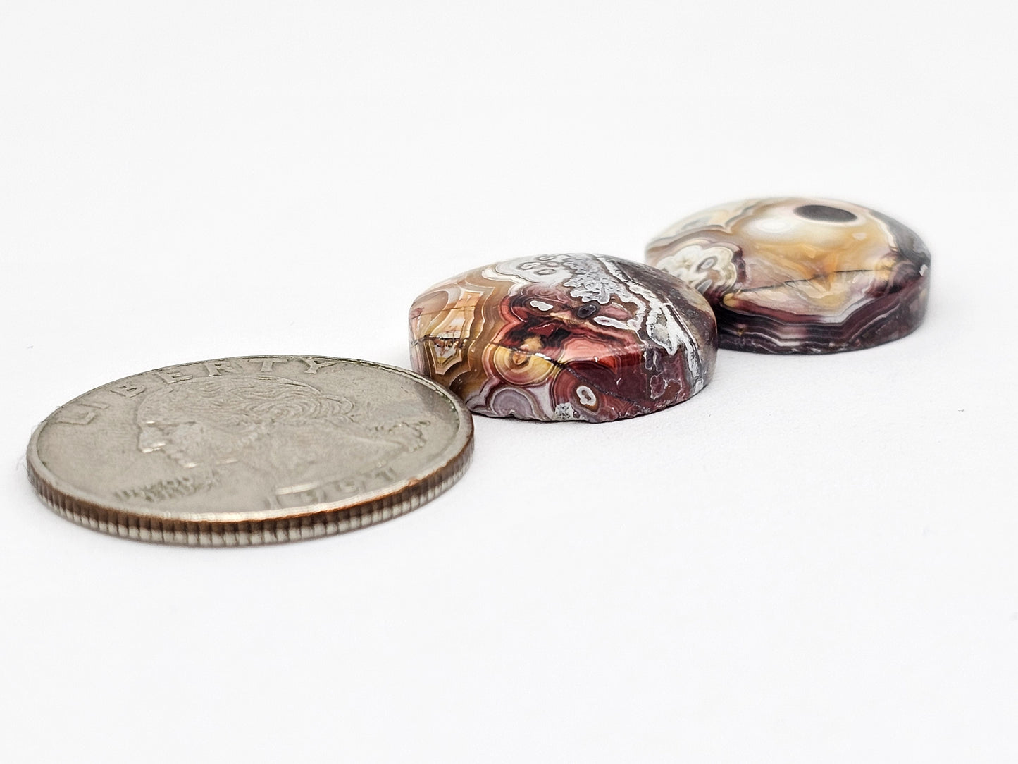 Mexican Crazy Lace Agate Pair Cabochons