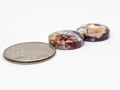 Mexican Crazy Lace Agate Pair Cabochons