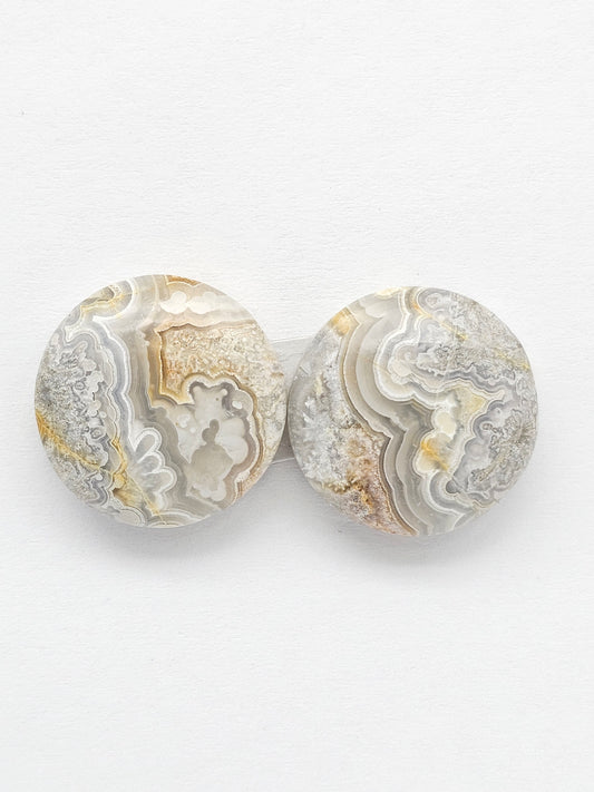 Mexican Crazy Lace Agate Pair Cabochons