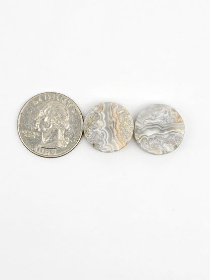 Mexican Crazy Lace Agate Pair Cabochons