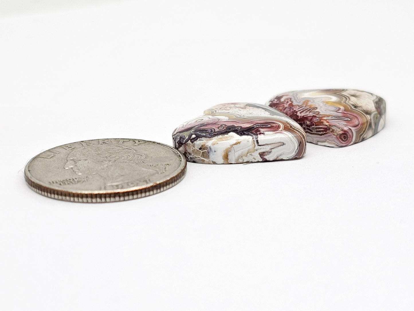 Mexican Crazy Lace Agate Pair Cabochons