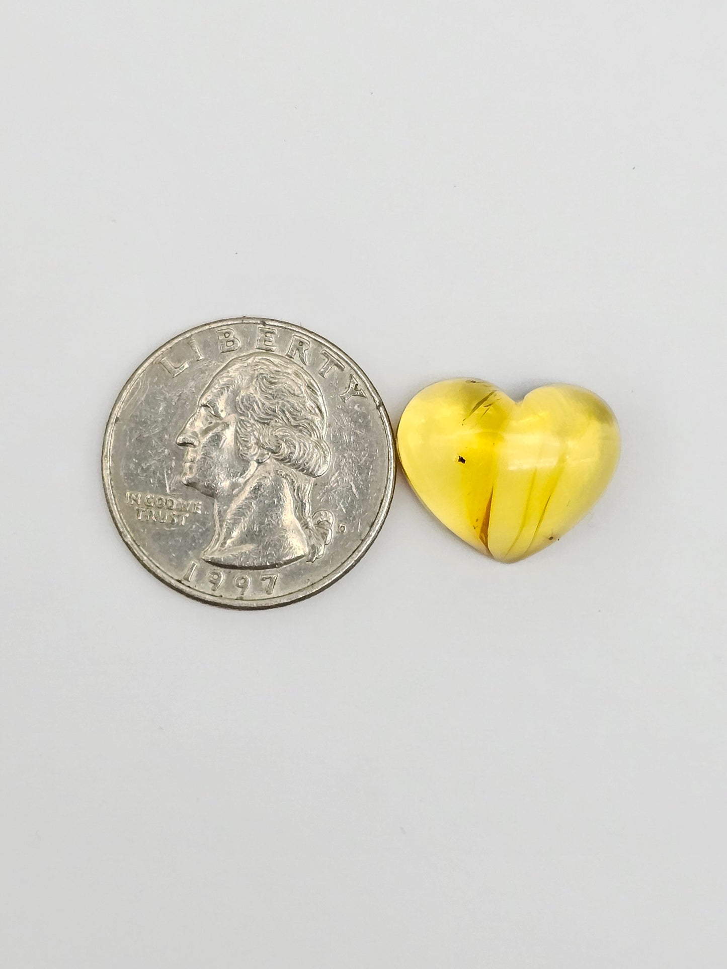 Amber Heart Cabochon