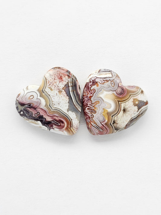 Mexican Crazy Lace Agate Pair Cabochons