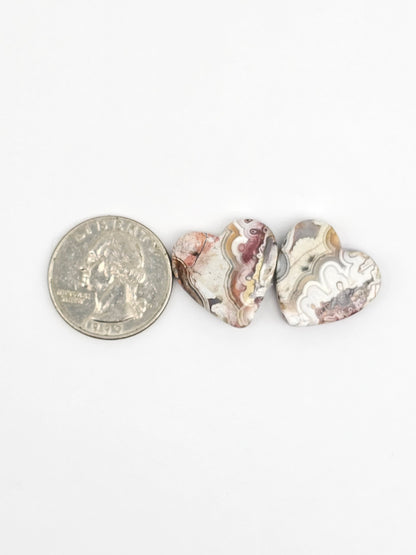Mexican Crazy Lace Agate Pair Cabochons