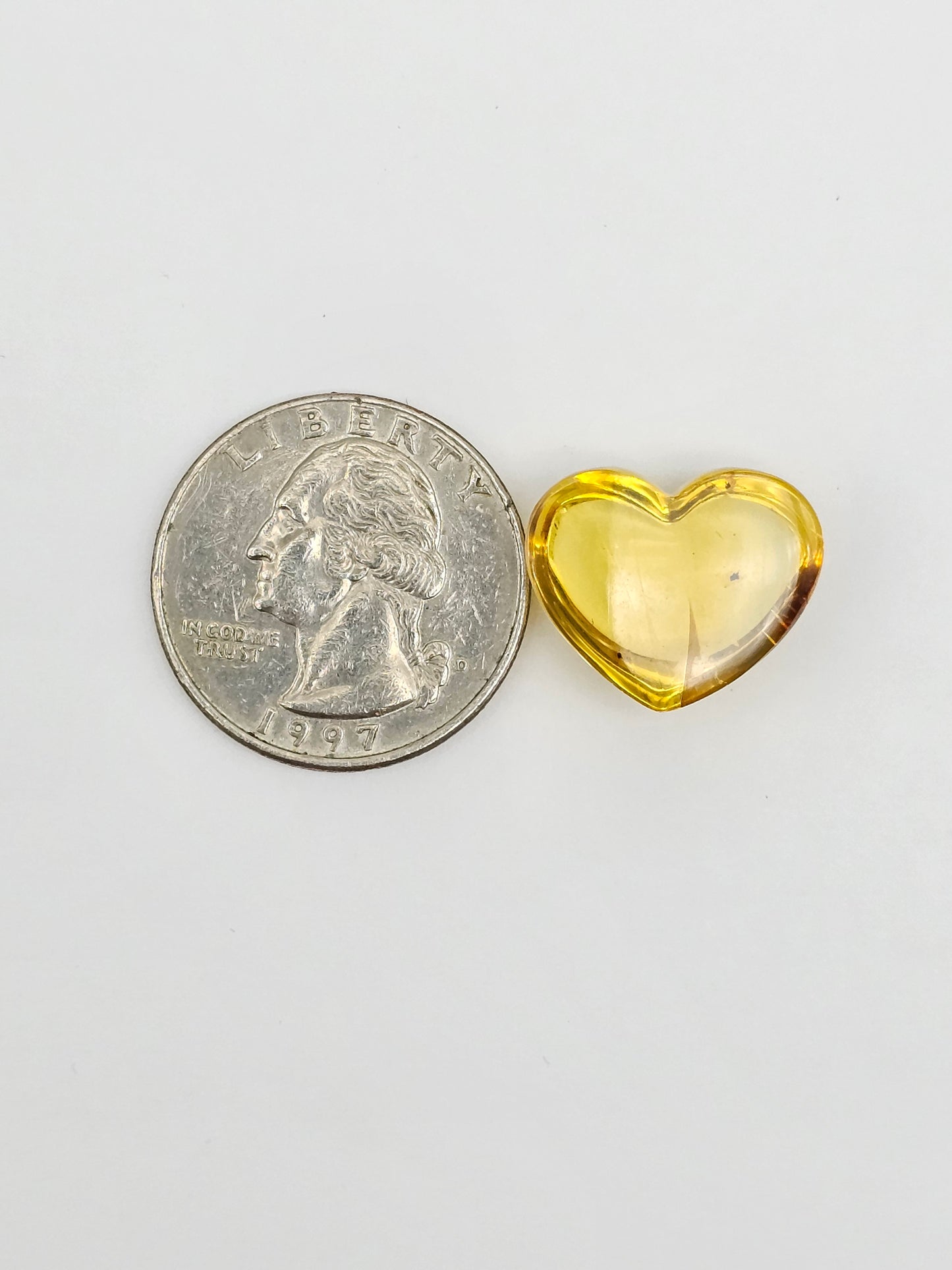 Amber Heart Cabochon