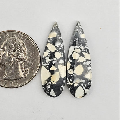 Maligano Jasper cabochon pair