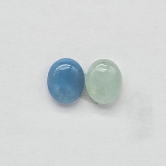 Aquamarine Silica Cabochon pair