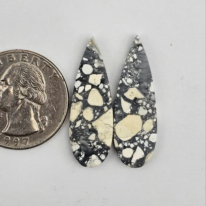 Maligano Jasper cabochon pair