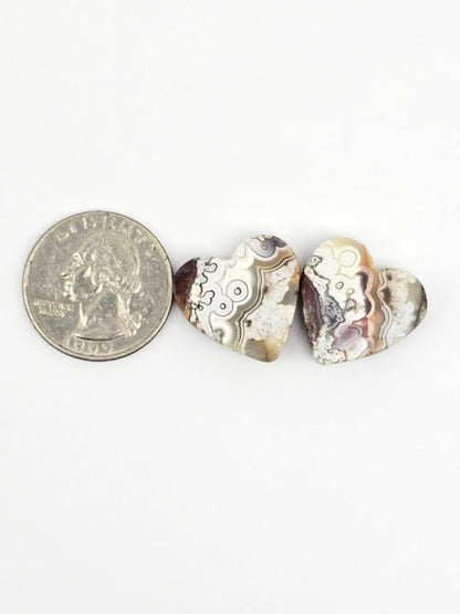 Mexican Crazy Lace Agate Pair Cabochons