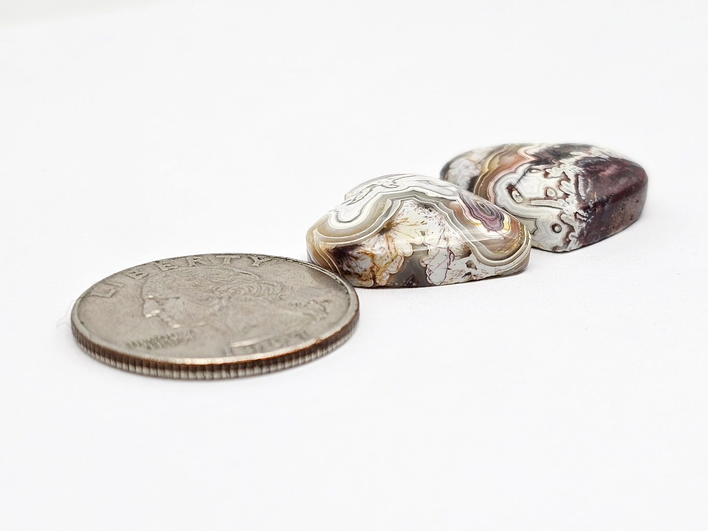 Mexican Crazy Lace Agate Pair Cabochons