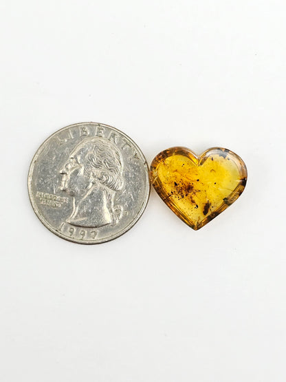 Amber Heart Cabochon
