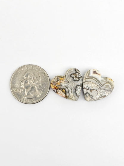 Mexican Crazy Lace Agate Pair Cabochons