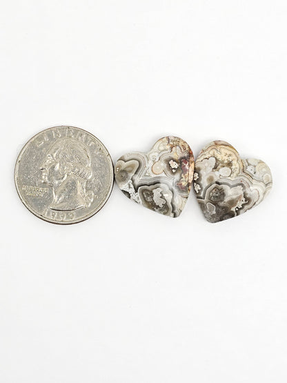 Mexican Crazy Lace Agate Pair Cabochons