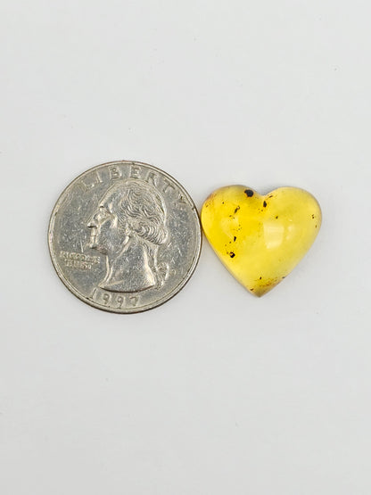 Amber Heart Cabochon