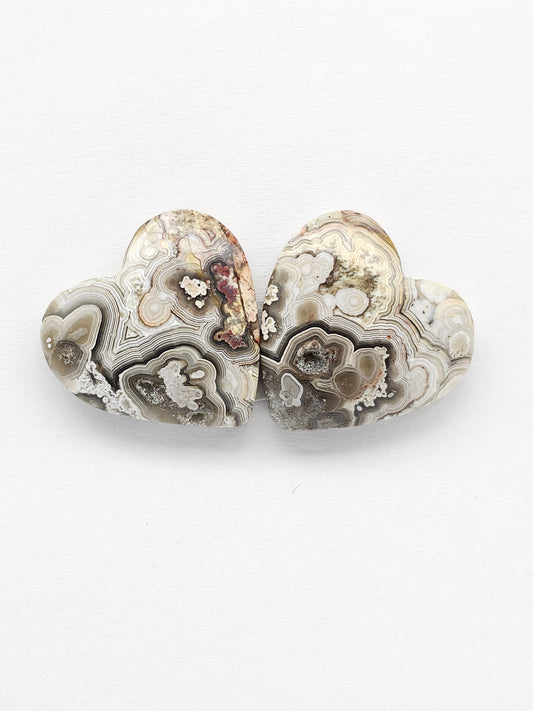 Mexican Crazy Lace Agate Pair Cabochons